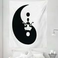thumbnail image 1 of Yin Yang Tapestry, Human Silhouette Doing Yoga Staying in Balance with Lotus Pose for Serenity, Fabric Wall Hanging Decor for Bedroom Living Room Dorm, 5 Sizes, Black and White, by Ambesonne, 1 of 1