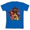 thumbnail image 5 of Five Nights At Freddy's Plush Characters Group Short Youth Royal Blue Crew Neck Short Sleeve T-shirt - XS, 5 of 7