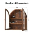 thumbnail image 2 of Wirrytor Walnut Arched Wall Cabinet with Glass Door, Hanging Bathroom Shelf, Medicine Wall Mounted Cupboard, Farmhouse Over the Toilet Cabinet, 2 of 8