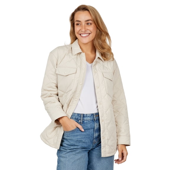 Free Country Women's Trailblazer Quilted Shacket Oat L