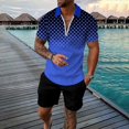 thumbnail image 4 of gvdentm Men Sweatsuits Sets Men's short sets summer short sleeve polo shirt and shorts set casual sport suit Blue,S, 4 of 4