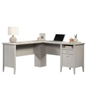 Sauder Larkin Ledge L-Shaped Desk with Drawers, Glacier Oak Finish
