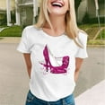 thumbnail image 2 of TSADFHJI Hauts pour Femmes Grande Taille Mode Décontractée Manches Courtes Col Rond T-Shirt Imprimé Ample S Blanc, 2 of 4