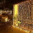 thumbnail image 3 of 6x3M Solar LED Curtain Garland On The Window Outdoor Waterproof Fairy Lights 8 Lighting Modes for Festival Christmas Decoration (Multicolor,3Mx2M-200LEDs-Solar), 3 of 7