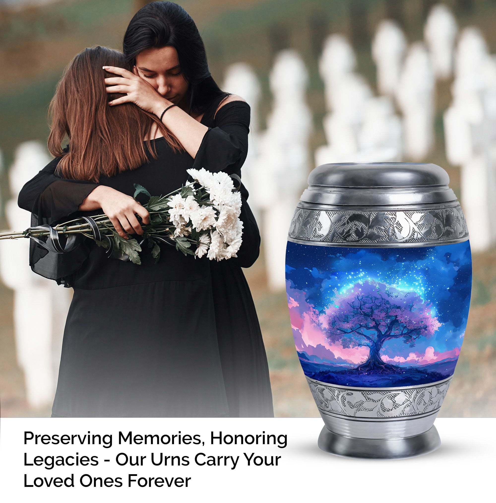 Stardust Blossom Urns For Ashes Adult Male - Funeral Urns For Women - Cremation Urns For Burial In Ground - Small Urns For Human Ashes Adult (Size-3inch,4pcs)
