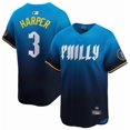 thumbnail image 1 of Uniforme de béisbol clásico de marca compartida de Bryce Harper Blue City de los Philadelphia Phillies, camiseta de béisbol bordada con número de estrella.-XL, 1 of 2