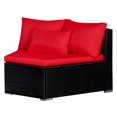 thumbnail image 4 of vidaXL Salon de Jardin 9 Pièces avec Coussins Poly Rotin Rouge, 4 of 5