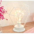 thumbnail image 3 of LINLIN Diamond Iron Table Lamp, Iron Bulb Night Light Nordic Bedside Table Lamp USB Operated Decorative Lighting for Bedroom, Living Room, Bar, Hotel, 3 of 5