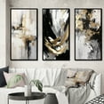 thumbnail image 1 of Designart "Essential Bliss Minimalist Gold Abstract Painting" Abstract Painting Framed Wall Art Set Of 3 - Gold Modern Frame Gallery Set For Office Decor, 1 of 6