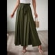 thumbnail image 4 of Pantalones de Playa Casuales, Holgados, Estilo Palazzo, de Cintura Alta y Abertura para Mujer, Estilo Bohemio, con Bolsillos para Verano. Verde Oliva L, 4 of 9
