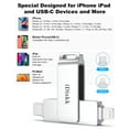 thumbnail image 4 of iDiskk Unidad Flash MFi Certificada de 256 GB para iPhone Photo Stick para iPhone, iPad y Macbook - Unidad de Memoria USB con Lightning y Conectores USB Tipo C, 4 of 7