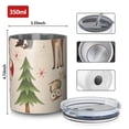 thumbnail image 4 of 12oz Coffee Tumblers Beige Christmas Santa and Animal Pattern Stainless Steel Vacuum Insulated Travel Tumbler Coffee Cups Mug with Lid and Straw with Cleaning Brush for Cold & Hot Drinks, 4 of 5