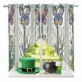 thumbnail image 2 of Swag Curtains Valances for Windows, Purple Butterfly Short Kitchen Window Curtains Over Sink, Window Floral Cafe Curtains Panel Set Of 2,Rod Pocket, 45 Inches Length, 2 of 9