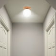 thumbnail image 2 of Outoloxit LED Small Ceiling Light for Hallway Entrance Closet Balcony with Wood Body and Glass Shade Modern Lighting Fixture, 2 of 7