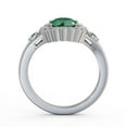 thumbnail image 3 of 1.69 Ct Beautiful Floral Halo Round Cut Emerald Gemstone Real Diamond Wedding Ring 14K White Gold Size 6, 3 of 7