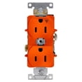 thumbnail image 1 of Enchufe Leviton 15 A 125 V dúplex naranja 5-15R, 1 paquete 5262-IG, 1 of 2