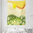 thumbnail image 1 of Nature Tapestry, Daisy Flower Field with Chamomiles Hill under Sun Idyllic Cartoon, Wall Hanging for Bedroom Living Room Dorm Decor, 60W X 80L Inches, Cream Lime Green Earth Yellow, by Ambesonne, 1 of 2