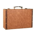 thumbnail image 1 of Caja de madera retro europea para guardar maquillaje de escritorio, elegante tesoro de madera. Caqui, 1 of 5