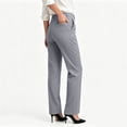 thumbnail image 3 of cocolona Womens High Waist Business Casual Dress Pants Elastic Waist Straight Wide Leg Commute Work Pants with Pockets, 3 of 5