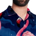 thumbnail image 5 of Flamingo Tropical Rainforest Men's Short Sleeve Poplin Shirt, Casual Printed Button Down Summer Beach Shirt - Unisex, 5 of 6