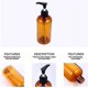 thumbnail image 3 of BRILLAR Dispensador de vidrio portátil - Botellas de prensa de subenvase de 6 piezas para maquillaje y cuidado de la piel - Vidrio marrón de 300 ml, 3 of 5