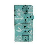 Shagwear Vintage Bird Cages Large Aqua Blue Zipper Wallet
