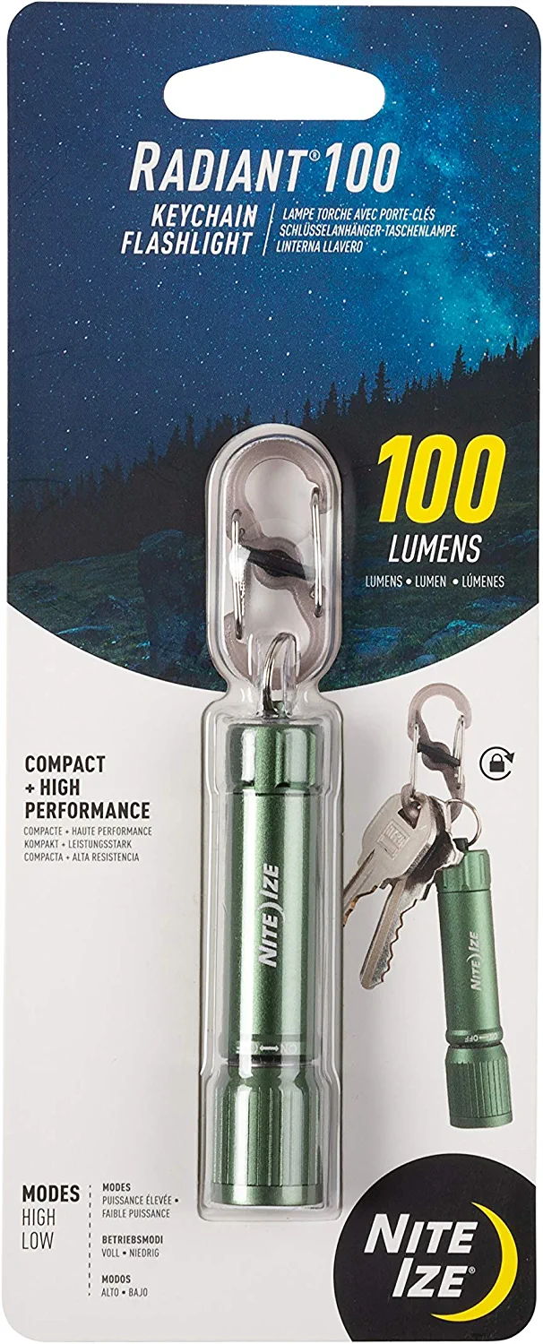 Nite Lumens Flashlight, Keychain 100 Ize 100 - Olive Radiant
