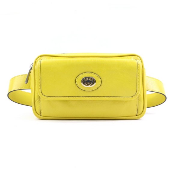 Pre-Owned Gucci Interlocking G Leather Waist Bag/Body Bag in Yellow for Men and Women, 598080...