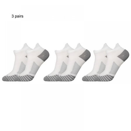 

Men Ankle Athletic Running Socks Low Cut Sports Sport Tab Socks Non-slip Breathable Crew Socks White M（3 Pairs）