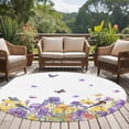 thumbnail image 4 of Round Rugs 6Ft, Purple Yellow Spring Floral Round Area Rug Washable Indoor Throw Carpet, Summer Botanical Birds Soft Non Slip Circle Rug for Office Cabinet Home Decor Aesthetic, 4 of 8