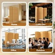 Jostyle 6ft Tall Room Divider with Hand-Woven Design, 4-Panel Folding Privacy Screen Freestanding Nature