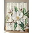 thumbnail image 4 of Fsddascl Botanical Floral Shower Curtain Set - 54" x 78" Washable Bathtub Curtain with 12 Hooks, Retro Country Magnolia Flowers Leaves Waterproof Fabric Stall Shower Curtains for Bathroom/Bathtub, 4 of 6