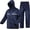 Blue, variant on Rain Suits for Men Waterproof Lightweight Reflective High Visibility Rain Coats Hooded Man's Rainwear Rain Gear(Black 3XL)