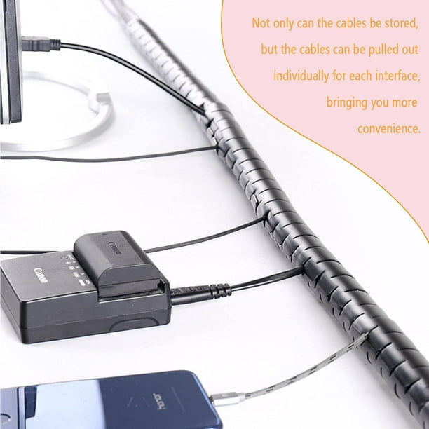 Système de Gestion des Câbles, 22mm*3M de Spirale Cache Cable Serre Câbles,  Bricolage Protecteur de Câble Flexible pour Le Bureau à Domicile PC TV  Organisateur de Fil(∅0.87)… : : Bricolage
