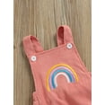 thumbnail image 5 of Newborn Baby Rainbow Bodysuit Buttons Suspender Straps Backless Romper Jumpsuit, 5 of 9