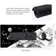 thumbnail image 3 of Sakura Death Life Black and White Cherry Blossom Pattern Extended Large Mouse Pad Non-Slip Rubber Base Stitched Edges Waterproof Gaming Home Office 90x40cm XXL, 3 of 6