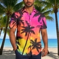 thumbnail image 2 of Timoontee Men's Casual Shirt Short Sleeve Beach Shirt Cuba Beach Summer Shirts Button Up Shirt Multicolor XL, 2 of 6