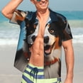 thumbnail image 5 of Lsque Playful Smile Cute Dog pattern Hawaiian Shirt for Men, Unisex Summer Beach Casual Short Sleeve Button Down Shirts-X-Large, 5 of 9