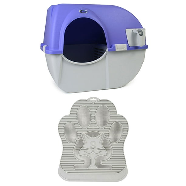Omega Paw Roll 'n Clean Self Cleaning Cat Kitten Litter Box w/ Litter Mat
