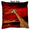 thumbnail image 2 of GCKG Wild African Safari Pillowcase, Animal Giraffe against Red Sunset Landscape Reversible Mermaid Sequin Pillow Case Home Decor Cushion Cover 18x18 inches, 2 of 3
