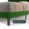 thumbnail image 6 of Einfach Queen Size Platform Bed Frame with Upholstered Adjustable Velvet Vertical Tufted Headboard, Green, 6 of 8