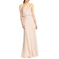 thumbnail image 3 of Adrianna Papell Spaghetti Strap Zipper Back Blouson Embellished Mesh Dress, 3 of 9