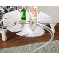 thumbnail image 3 of Dorian Leaf-Shaped Metal Accent Side Table, Silver, 3 of 13