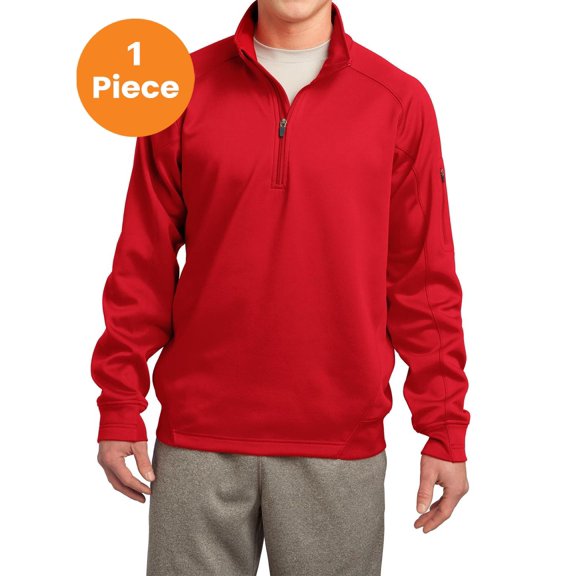 Sport-Tek F247 Tech Fleece 1/4-Zip Pullover Sweatshirt , True Red, L, Mens Hoodies and Sweatshirts