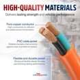 thumbnail image 5 of 200ft Outdoor/Indoor Extension Cord 16/3 Gauge Heavy Duty 3 Prong SJTW, Waterproof, Flexible Cold-Resistant Long Power Cord,6A 125V 875W, Orange by LifeSupplyUSA, 5 of 10