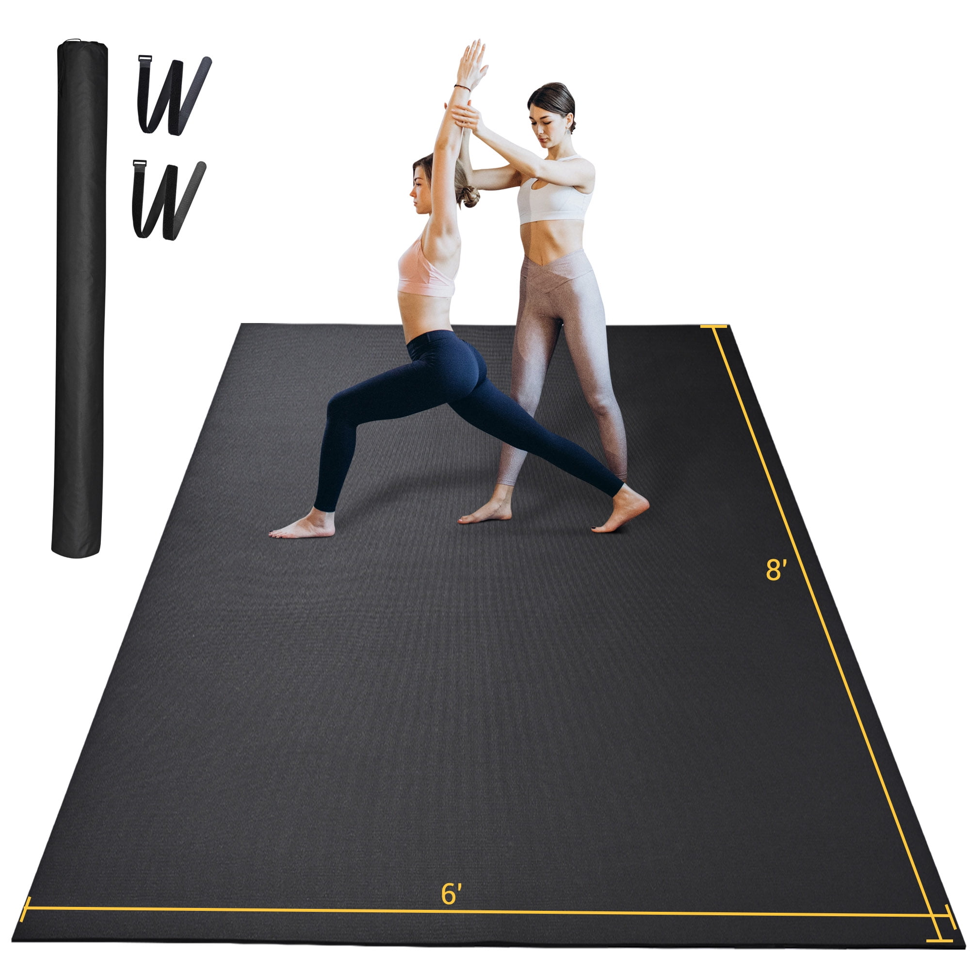 Workout Equipment Mat Exercise Floor Foam Gym Yoga Cardio 8 x 6' Extra Large Rug 