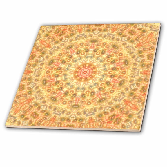 3dRose, Orange Abstract Digital Art, 4 Inch Glass Tile