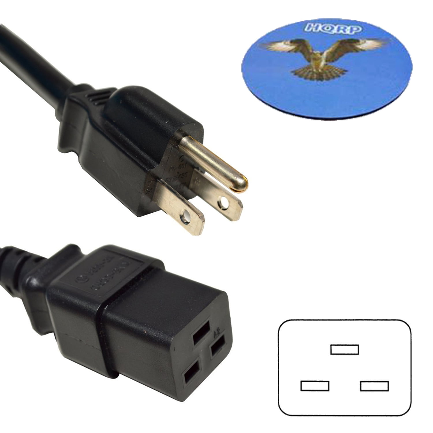 6ft Rectangle AC Power Cord for Dell Precision 690 T7400 2R328 Tower Mains Cable
