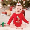 thumbnail image 1 of Body de bebé personalizado con inicial y nombre, traje de fiesta de Navidad para bebé, mono de algodón rojo, ropa para recién nacido, regalo para niño pequeño, 1 of 5