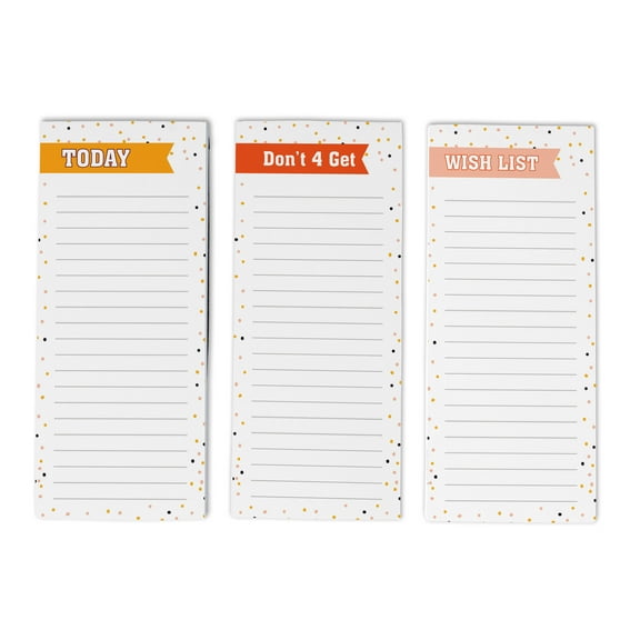 Inkdotpot Pack of 3 Magnetic Fridge To-Do List Notepads- Magnetic Memo Pads For Refrigerator-(50 Sheets Each)-7Z